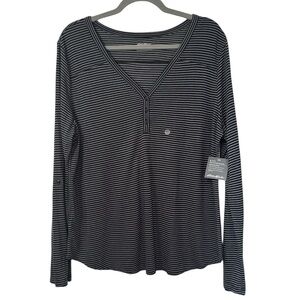 Eddie Bauer Mercer Knit Striped Henley Top